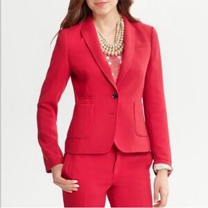 Banana Republic Crepe Two Button Blazer Lasalle Red Size 2 Tailored Jacket